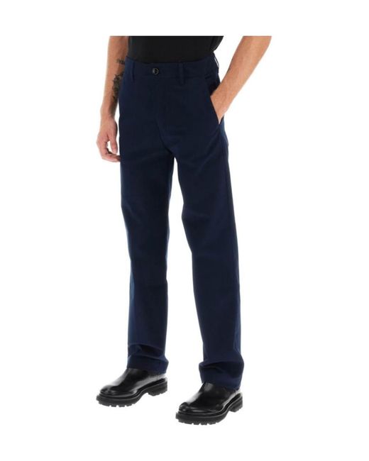 AMI Blue Alexandre Mattiussi Straight-Leg Trousers for men
