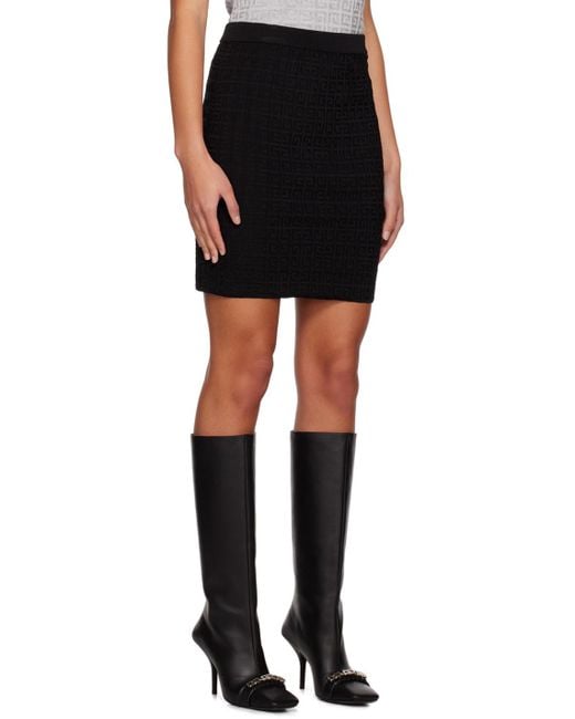 Givenchy Black 4G Motif Knitted Skirt
