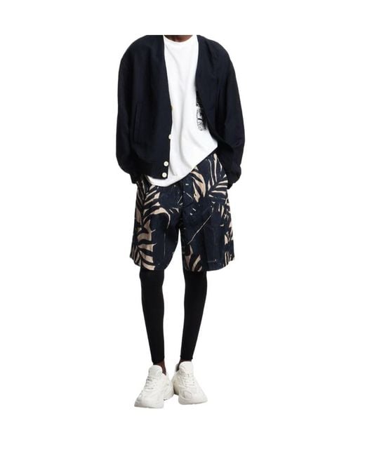 Emporio Armani Blue Abstract Print Shorts for men