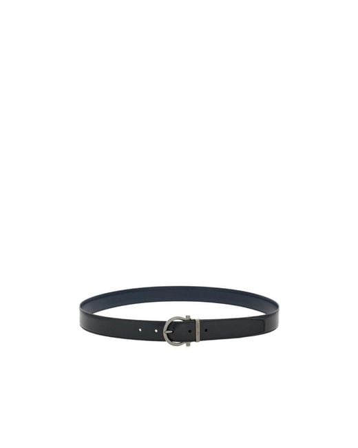 Ferragamo White Ferragamo Gancini Buckled Reversible Belt for men