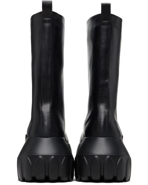 Rick Owens Black Mega Tractor Platform Boots for men