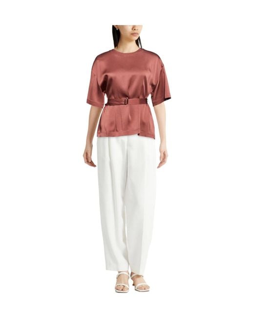 Brunello Cucinelli Red Solid Color Tops