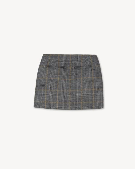 KENZO Gray Checks' Wrap Short Skirt