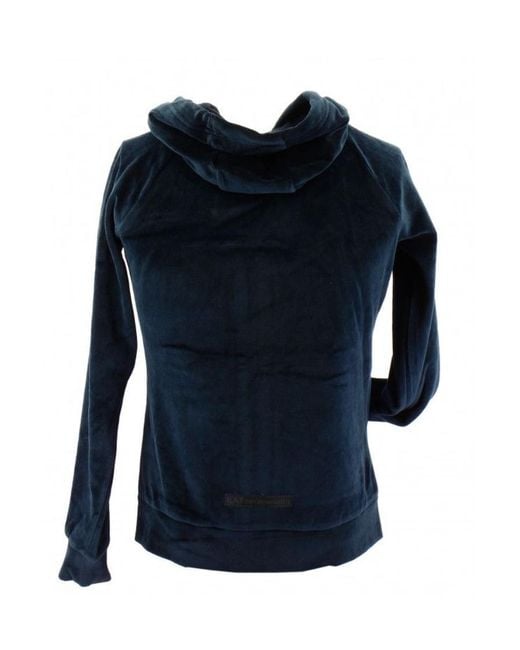 EA7 Blue Logo Hooded Casual Coat