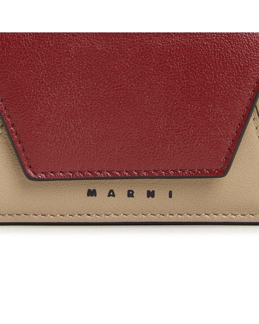 Marni Red Logo-Embossed Envelope Foldover Wallet for men