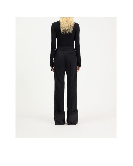 Jean Paul Gaultier Black Leather-Tag Long-Sleeve Top