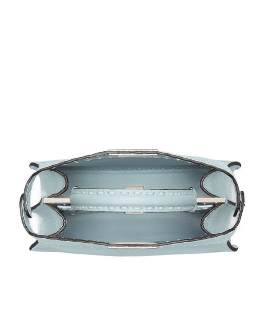 Fendi Blue Peekaboo Medium Top Handle Bag