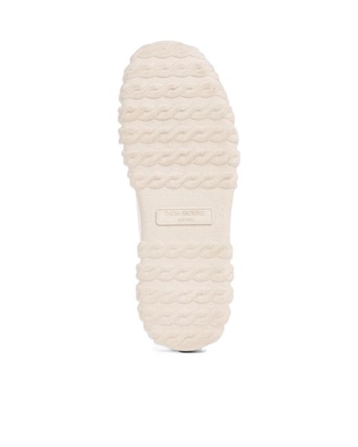 Thom Browne White Frayed Edge Low-Top Sneakers for men