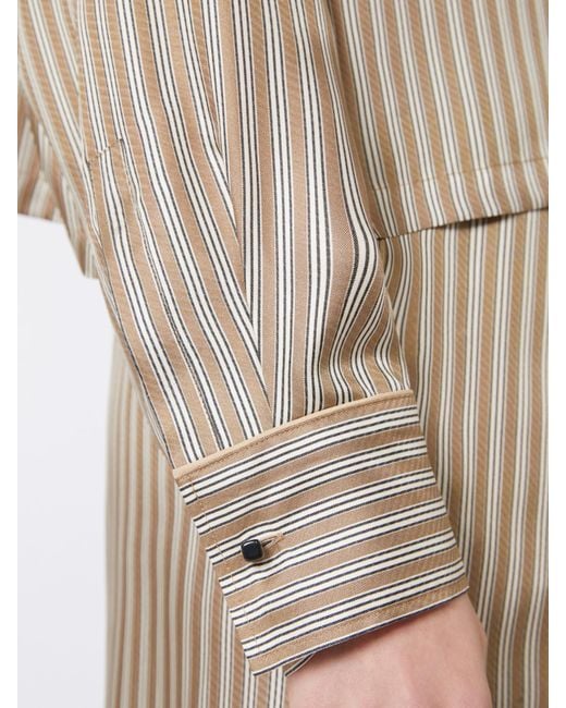 Max Mara Natural Printed Silk Cropped Shirt