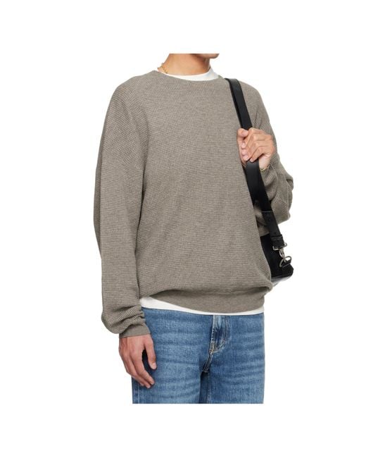 Fear Of God Gray Holiday Waffle Crewneck 90S Sweater for men