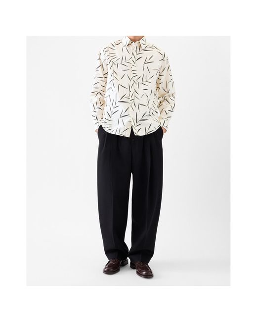 Jacquemus White Le Simon Ml Leaf-Print Button-Up Shirt for men