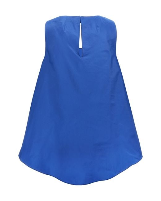 P.A.R.O.S.H. Blue Elegant Pimpy Ruffle Top