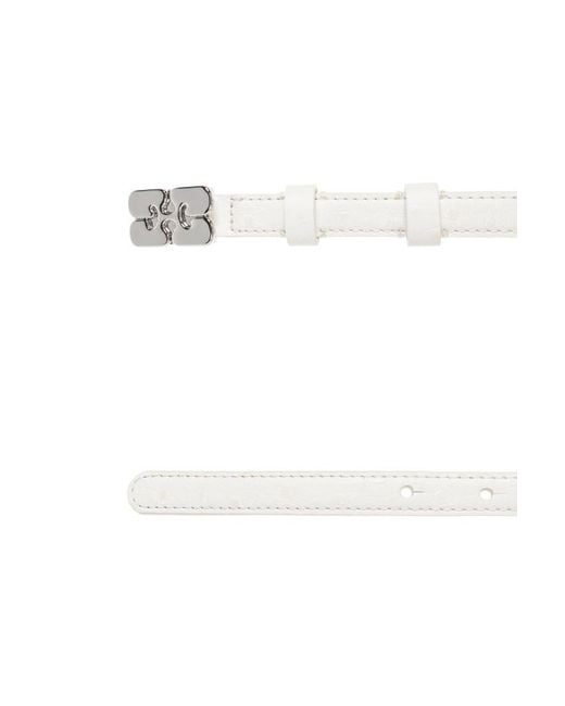 Ganni White Buckle Belt