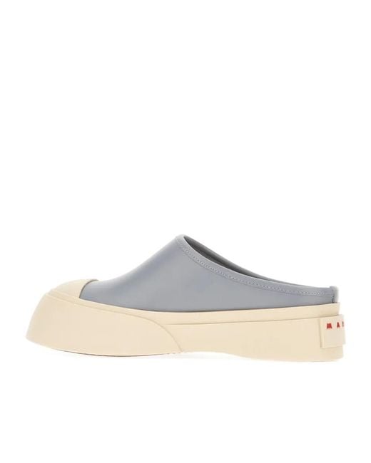 Marni White Leather Mules