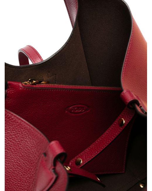 Tod's Red T Timeless Small Shopping Bag
