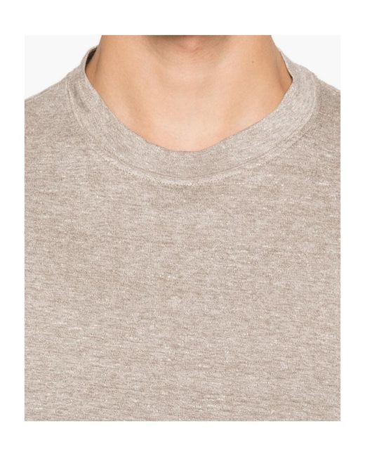 Brunello Cucinelli White Melange Crewneck T-Shirt for men