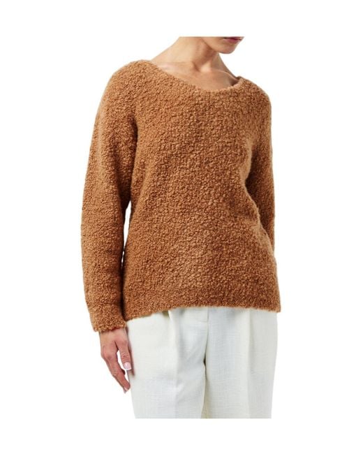 Max Mara Brown V-Neck Knit Sweater