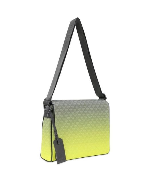 Emporio Armani Yellow Logo Gradient Shoulder Bag for men