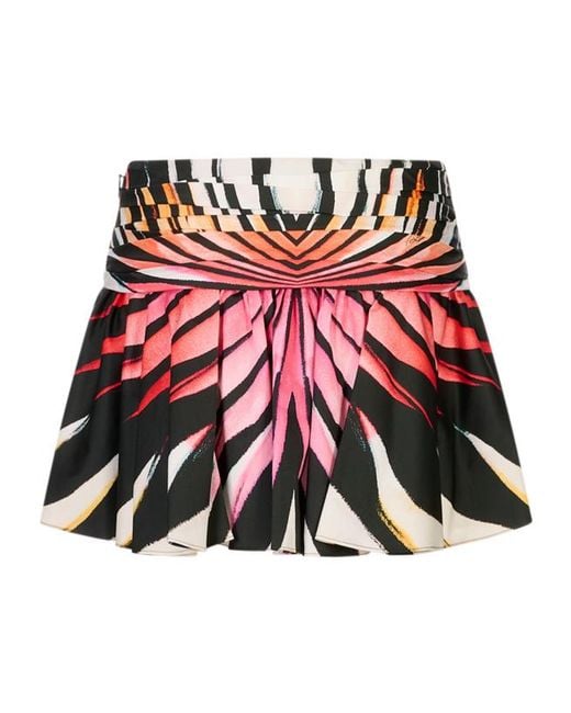 Roberto Cavalli Red Ray Of Paradise Printed Mini Skirt