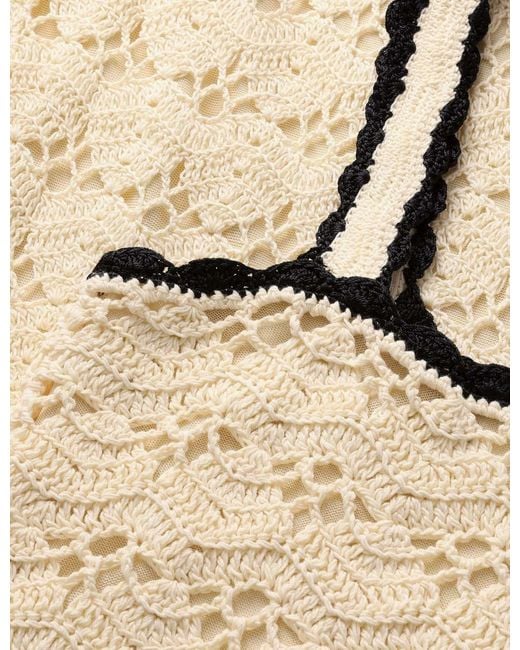 Zimmermann Natural Aster Crochet Tie Midi Dress