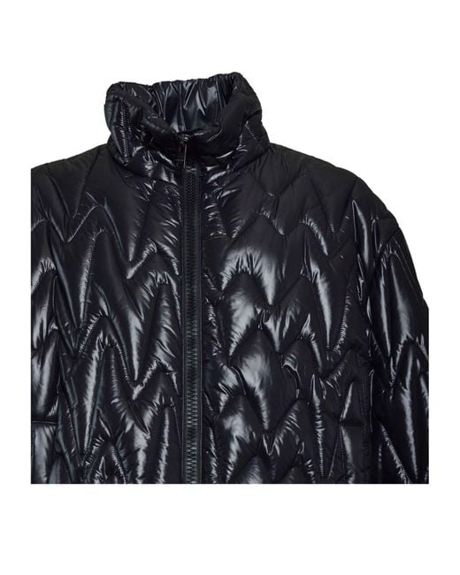 MSGM Blue Quilted Jacket With "Themwave" Pattern for men