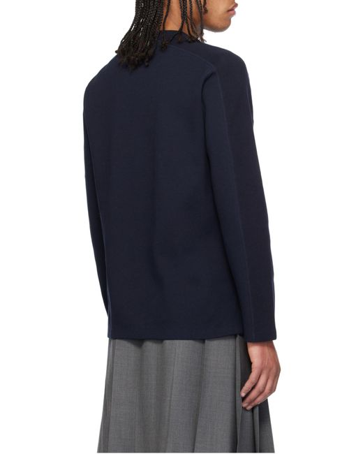 Thom Browne Blue Bar Striped Crewneck Sweatshirt for men