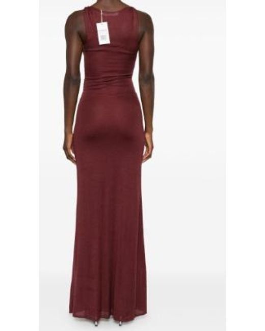 AYA MUSE Purple Round-Neck Long Dress