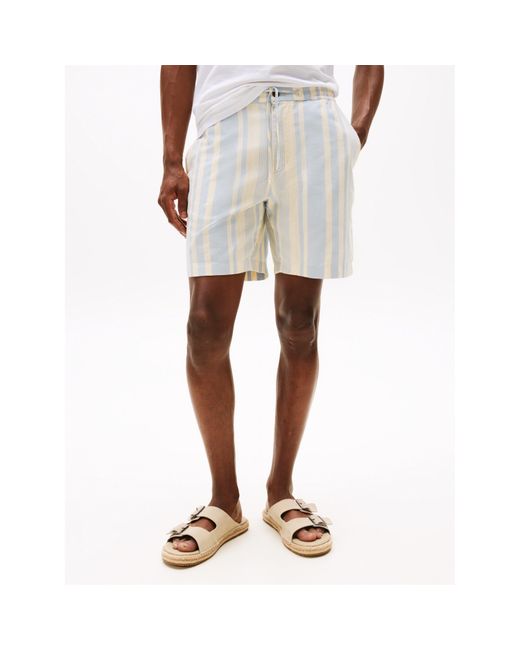 Tommy Hilfiger White Striped Casual Shorts for men