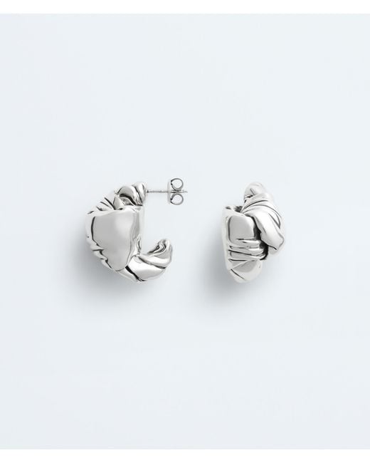 Bottega Veneta White Medium Knot Earrings