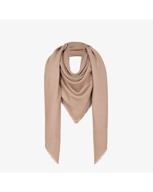 Fendi Natural Dove Silk Ff Shawl