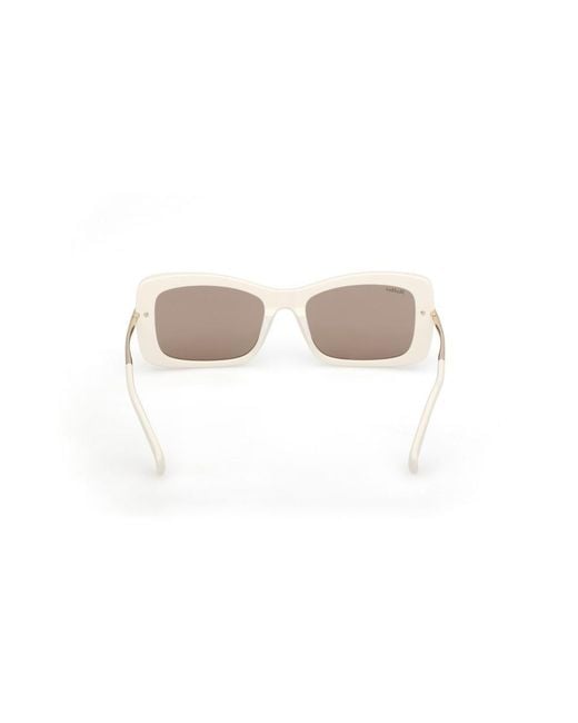 Max Mara White Rectangular Frame Sunglasses