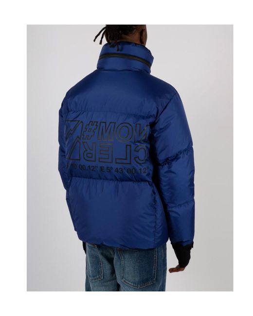 Moncler Blue Verdons Logo-Appliqué Hooded Down Jacket for men
