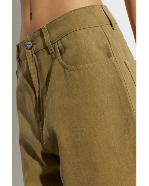 Rohe Green Wide-Leg Five-Pocket Pants