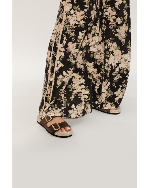 Manebí Brown Double-Buckle Flat Espadrilles