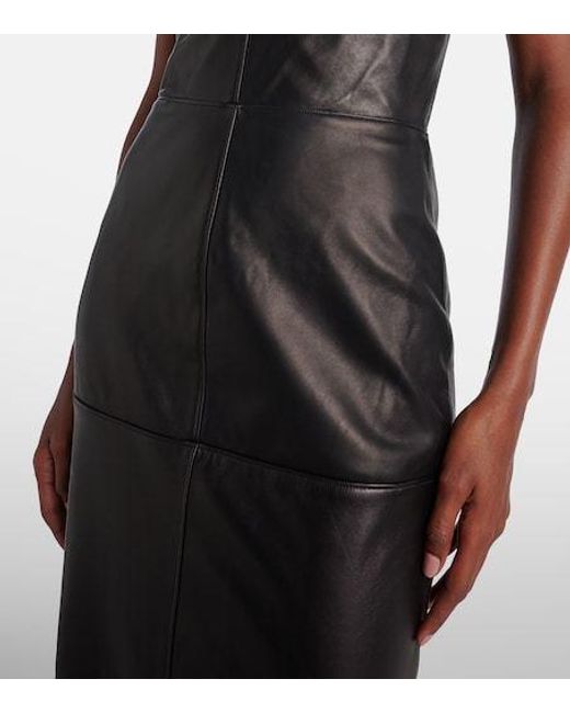 Nensi Dojaka Black Leather Corset Dress