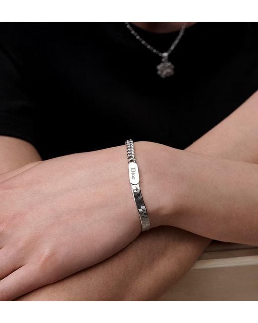 Dior Metallic Stack Chain Link Bracelet for men