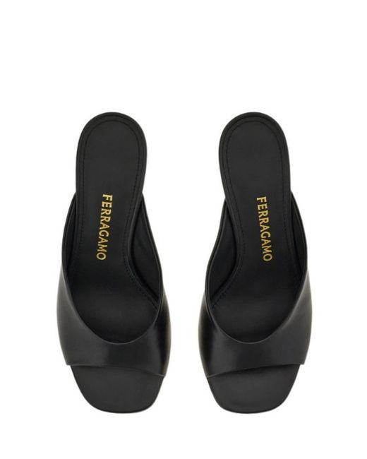 Ferragamo Brown Ferragamo Sculpted Heel Heeled Sandals