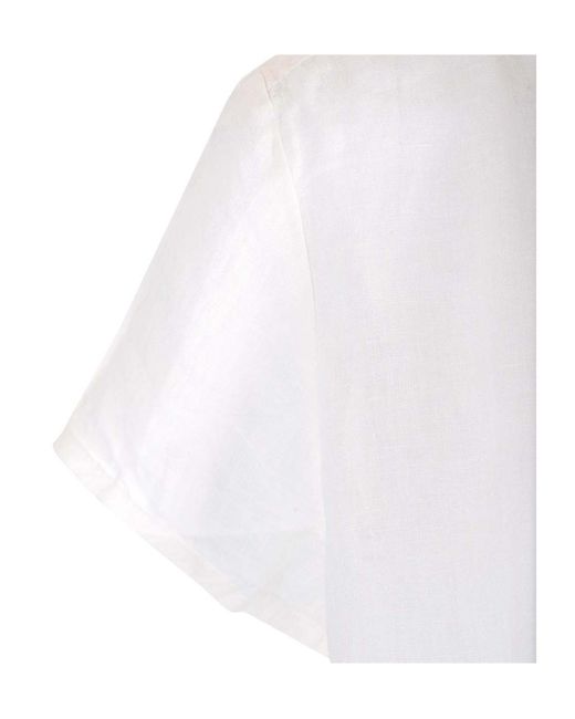 A.P.C. White Short-Sleeved Button-Up Shirt