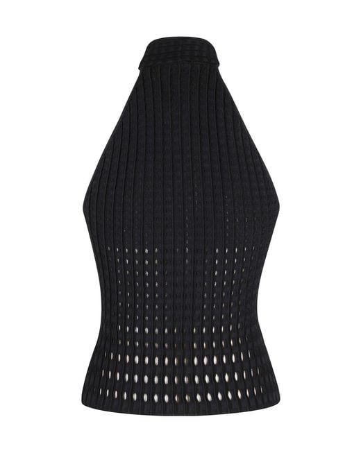 Jonathan Simkhai Black Lyrix Halter Top Fabric