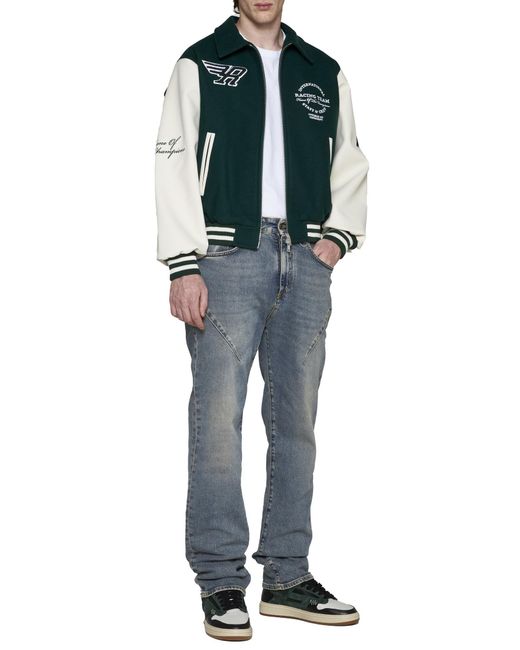 Represent Green Panelled Bomber Jacket for men