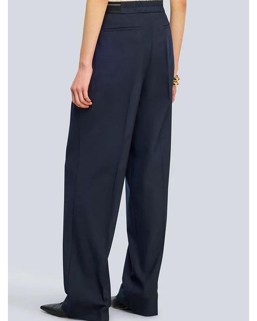 Semicouture Blue Straight-Leg Casual Trousers