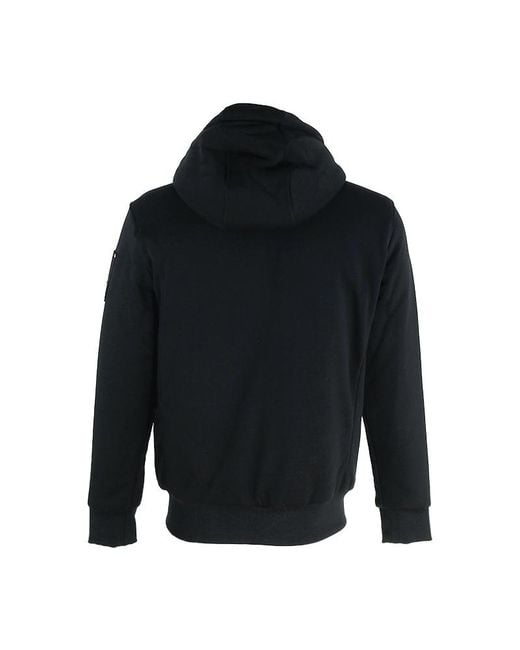 Moose Knuckles Black Zip-Up Drawstring Hoodie for men