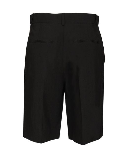 Khaite Black Auggie Pleated Knee-Length Shorts