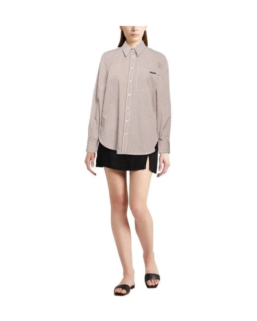 Brunello Cucinelli Gray Patterned Shirts Blouses