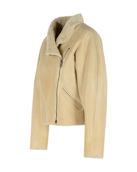 Isabel Marant Natural 'Blondine' Shearling Ecru Jacket