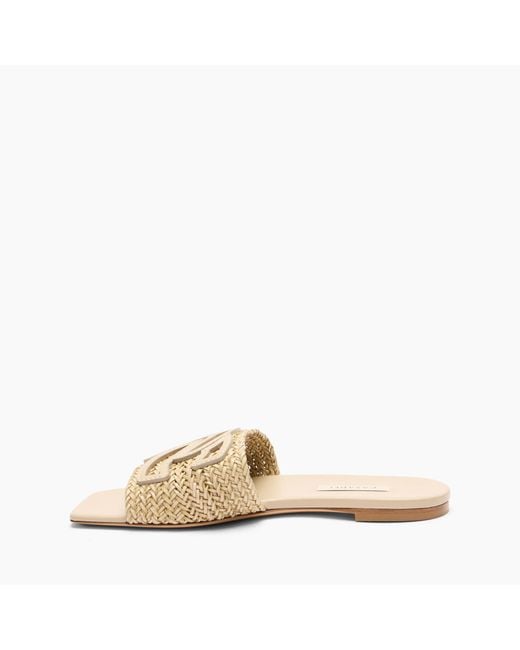 Casadei Metallic Woven-Strap Flat Sandals