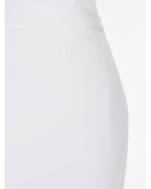 Max Mara White Jersey Midi Skirt