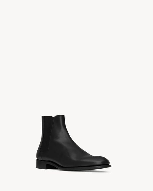Saint Laurent Black Leather Adrien Chelsea Boots for men