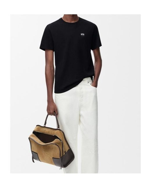 Loewe Black Logo Detailed Short Sleeved T-Shirt for men