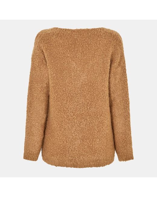 Max Mara Brown V-Neck Knit Sweater